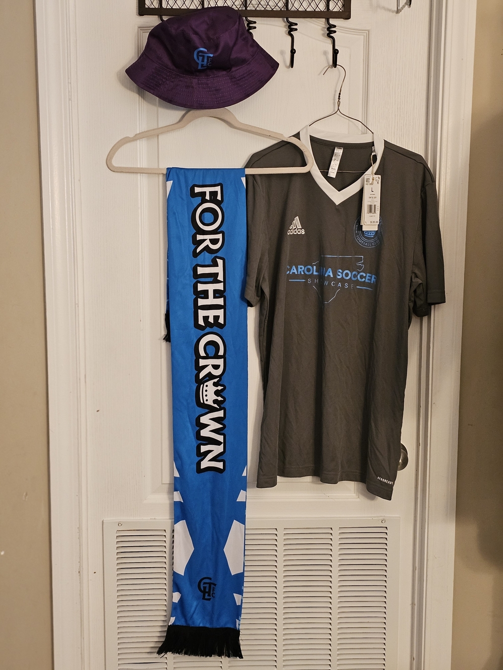 Adidas Charlotte Football Club Soccer Training Men Large Jersey Bucket Hat Scarf